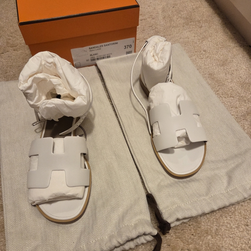 Hermes Santorini White Size 37